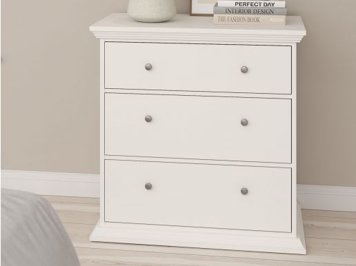 Commode NORTON 3 tiroirs blanc