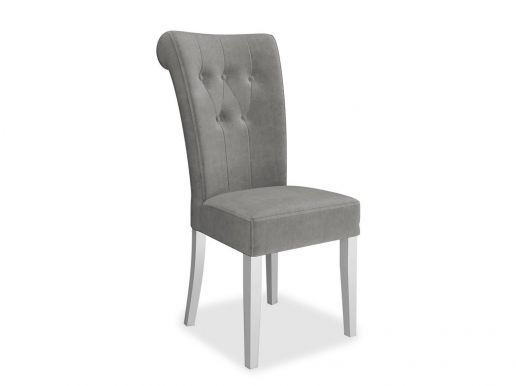 Chaise ELLEN gris avec pieds blanc