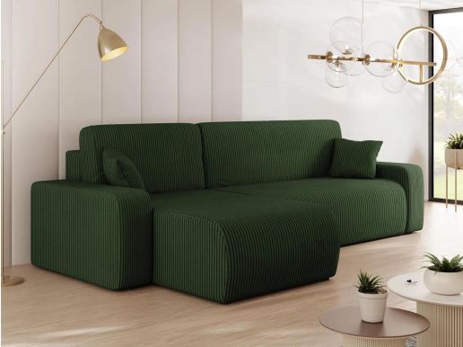 Canapé lit MOZART avec méridienne gauche vert