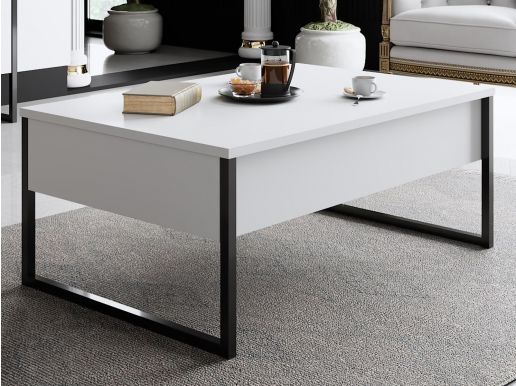 Table basse LUXANA 90 cm blanc/noir