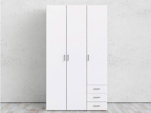 Armoire SPACIO 3 portes 3 tiroirs blanc