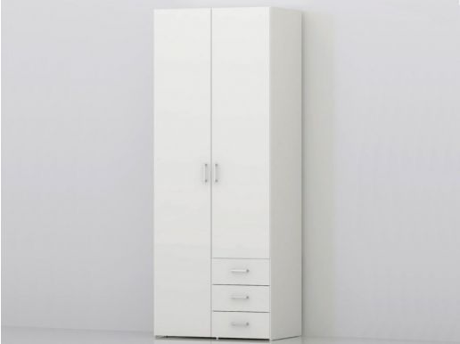 Armoire SPACIO 2 portes 3 tiroirs blanc