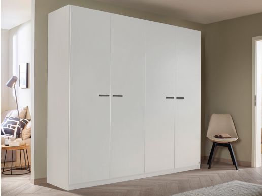 Armoire FLORILLA 4 portes 226 cm blanc sans miroir