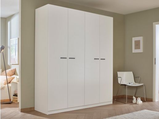 Armoire FLORILLA 4 portes 181 cm blanc sans miroir