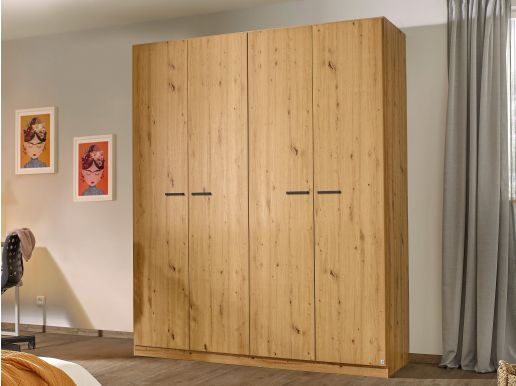 Armoire FLORILLA 4 portes 181 cm chêne artisan sans miroir