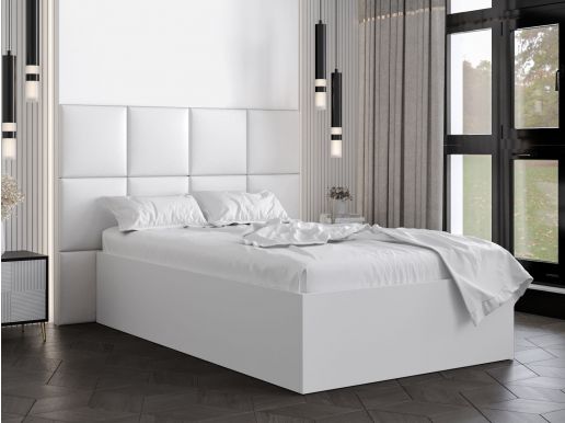 Lit BELINI DELUXE 120x200 cm blanc avec tête de lit blanc