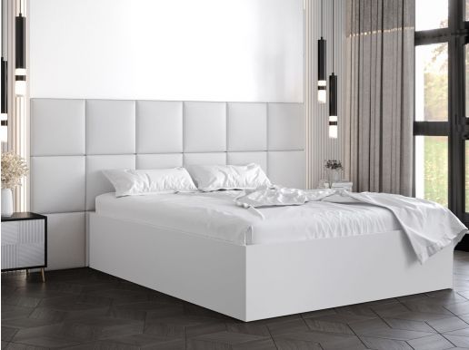 Lit BELINI DELUXE 140x200 cm blanc avec tête de lit blanc