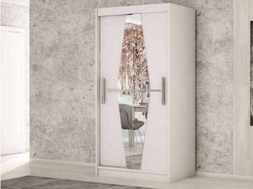Armoire BOLIVAR 2 portes coulissantes 100 cm blanc