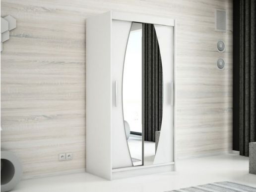 Armoire ELYCOPTER 2 portes coulissantes 100 cm blanc