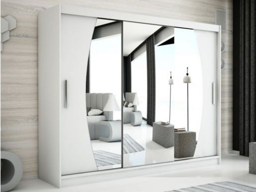 Armoire ELYCOPTER 3 portes coulissantes 250 cm blanc