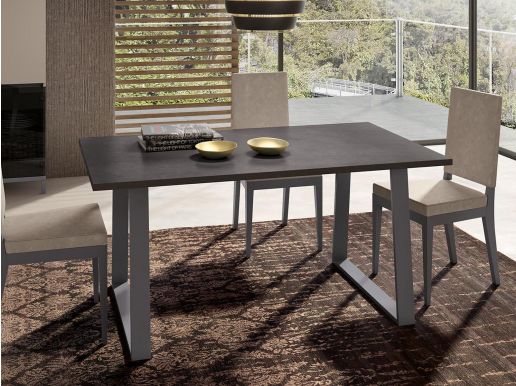Table repas KARO 160 cm gris ombre
