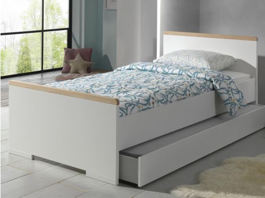 Lit LONELY 90x200 cm blanc avec tiroir de lit