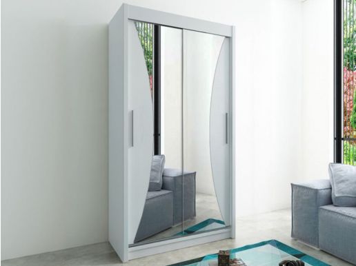 Armoire MONACORNE 2 portes coulissantes 100 cm blanc