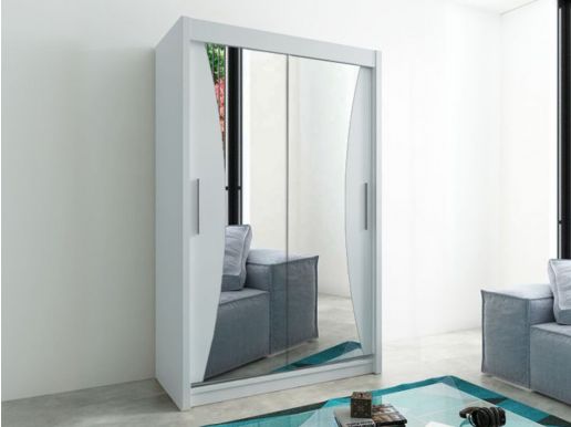 Armoire MONACORNE 2 portes coulissantes 150 cm blanc