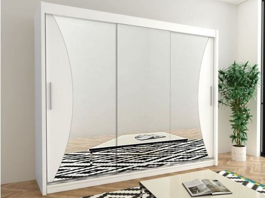 Armoire MONACORNE 3 portes coulissantes 250 cm blanc