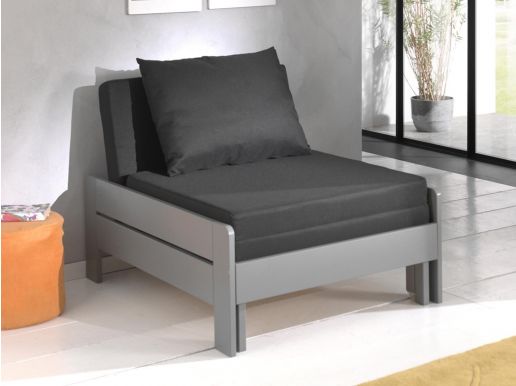 Canapé-lit ALIZE 80x200 cm pin gris