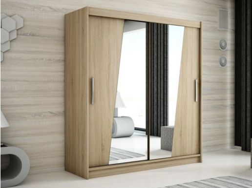 Armoire RHOMBO 2 portes coulissantes 150 cm sonoma