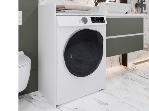 Meuble SIDONI rangement machine à laver blanc