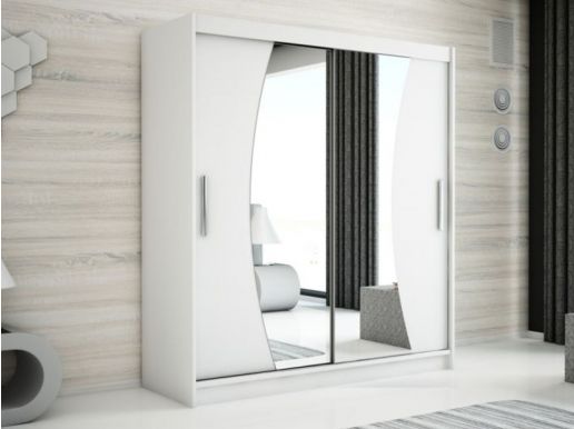 Armoire WAVRE 2 portes coulissantes 150 cm blanc