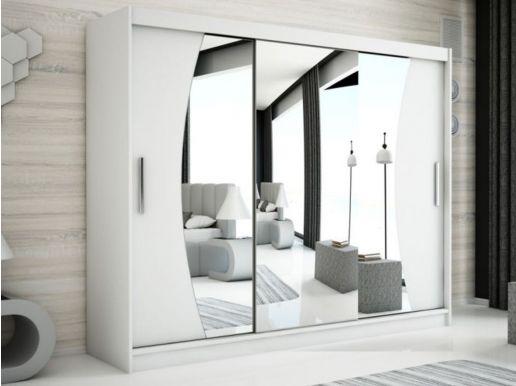 Armoire WAVRE 3 portes coulissantes 250 cm blanc