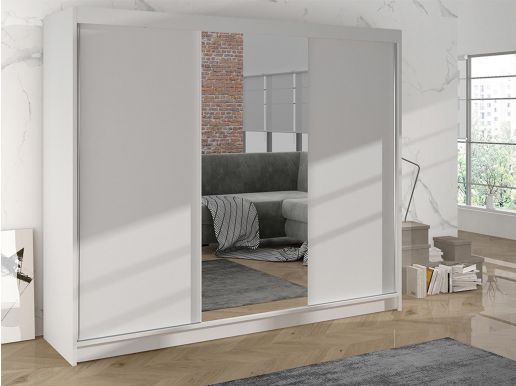 Armoire DARCY 3 portes coulissantes blanc