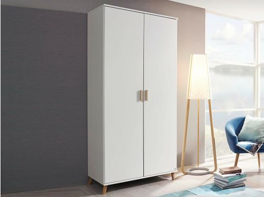 Armoire FLAUN 2 portes blanc sans miroir