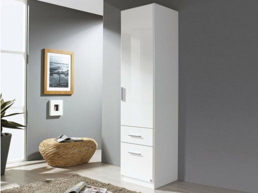 Armoire CELTI 1 porte (droite) blanc/blanc laqué