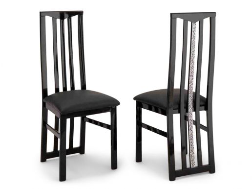Lot de 2 chaises REBECCA noir laqué