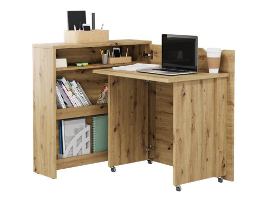 Bureau escamotable CONCEPTION SLIM chêne artisan droite