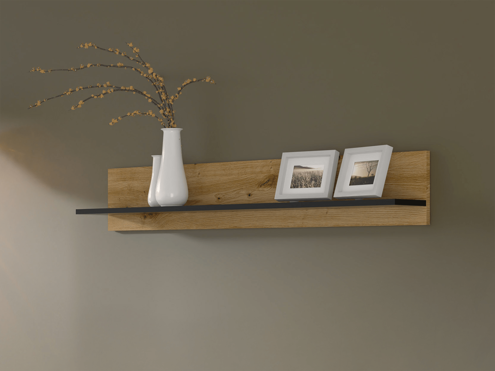 Étagère ORISA 120 cm chêne artisan/noir