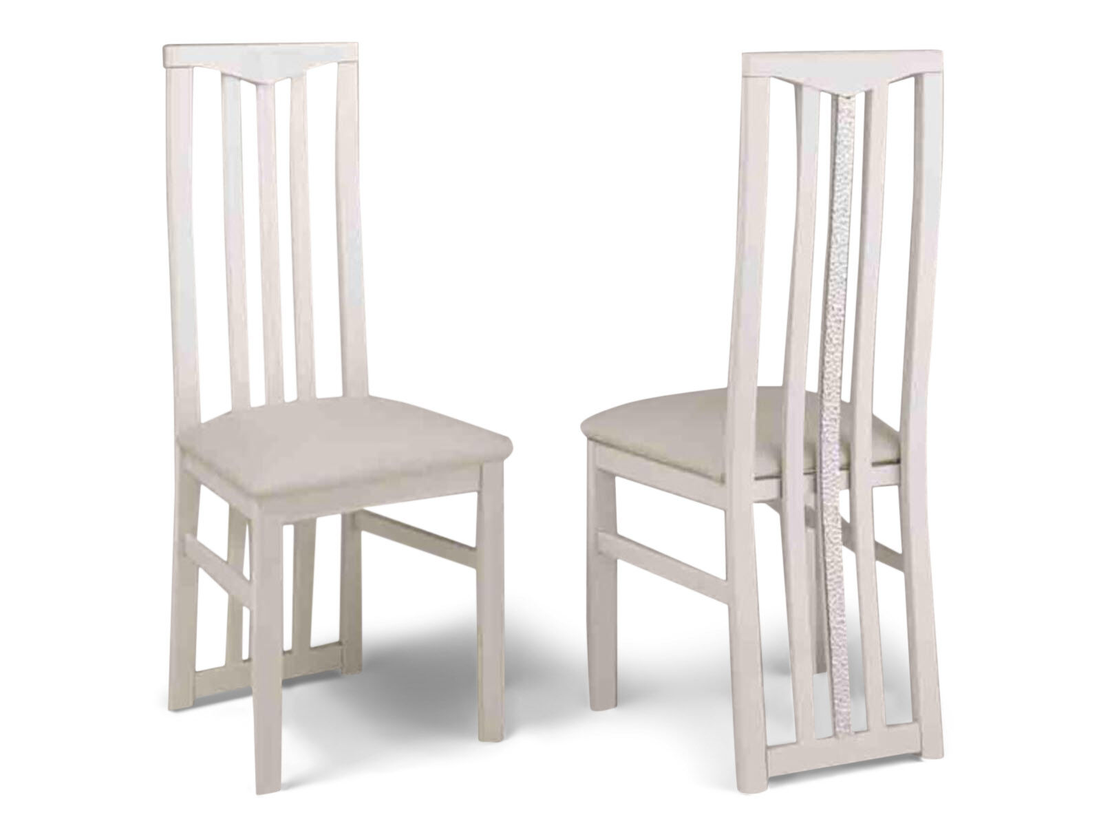Lot de 2 chaises REBECCA blanc laqué