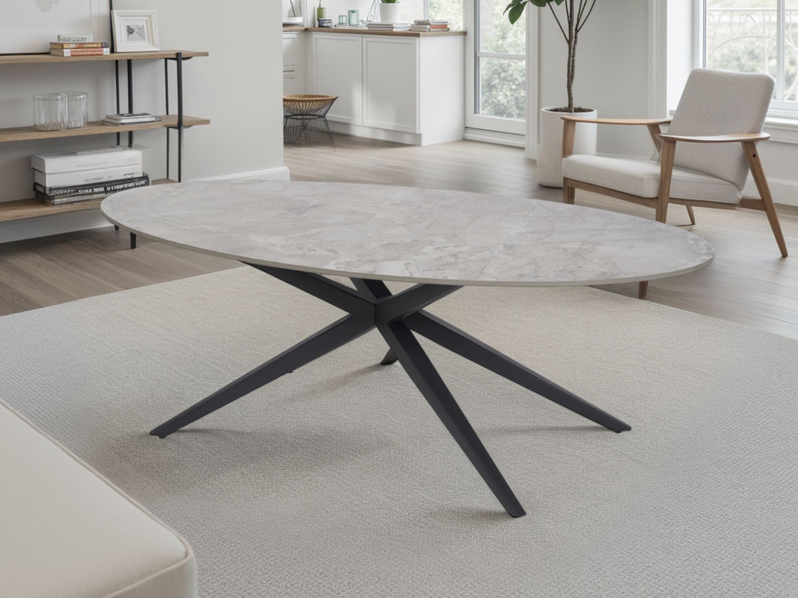 Table basse KERAM 130 cm céramique gris